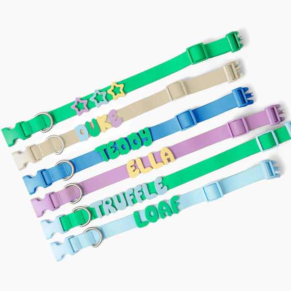 Collection de colliers PVC personnalisés avec lettres 3D